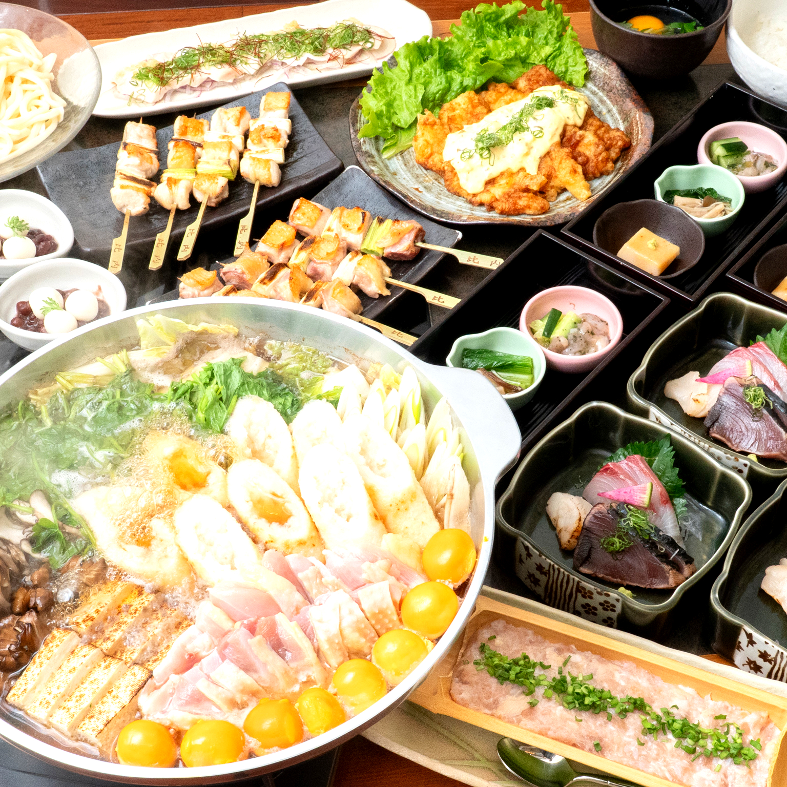 【秋田比内地鶏のきりたんぽ鍋コース】飲み放題込み7,000円